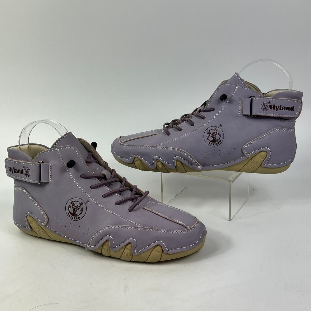 Flyland Womens 5.5 Mauve Anatomical Sole Barefoot Shoes High Top Sneakers Purple